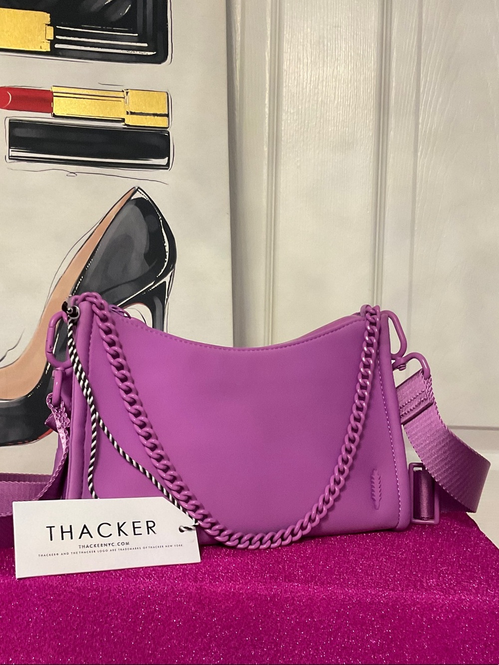 Thacker Lilac Chain-Detail Crossbody Bag